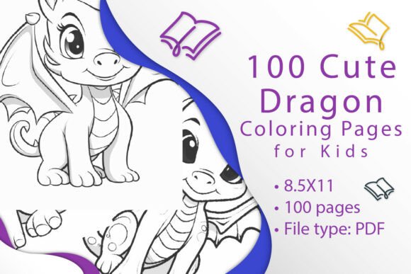 100 Dragon Coloring Pages for Kids