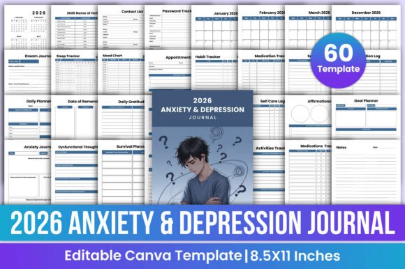 2026 Anxiety Depression Journal Canva