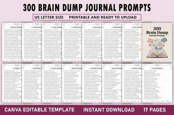 300 Brain Dump Journal Prompts for Clarity and Creativity