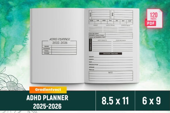 KDP ADHD Planner 2025-2026 Canva Template – A Must-Have for Writers and Publishers