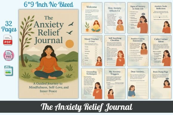 The Anxiety Relief Journal – A Guided Journey to Mindfulness, Self-Love, and Inner Peace